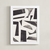 "Paper Geometry I " - Art Print in Charcoal Grey by Alisa Galitsyna - Framed