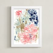 "Reflections Watercolor" - Art Print in Sunset Pink by Andi Pahl - Framed