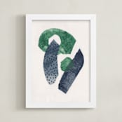 "Earth & Sky I" - Art Print in Navy Blue by Alisa Galitsyna - Framed