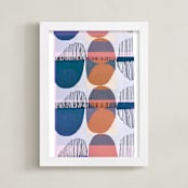 "Boho Screenprint I" - Art Print in Grape by Jenna Skead - Framed