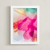"A Floral Dream II" - Art Print in Fuchsia by Karen Kardatzke - Framed