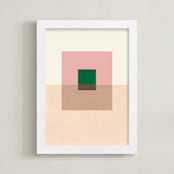 "Neutral Shades" - Art Print in Peach by Baumbirdy - Framed