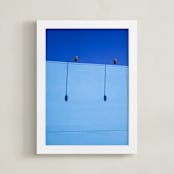 "Blues!" - Art Print in Vibrant Teal Blue by Diana K. Garrett - Framed