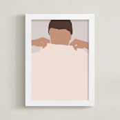 "Cover Me" - Art Print in Misty Rose by Efrat Ofek - Framed