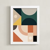 "Mid Century Jungle II" - Art Print in Jade by Maria Alou - Framed