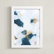 "Betwixt & Between II" - Art Print in Dark Blue by M Gloria Hunter - Framed