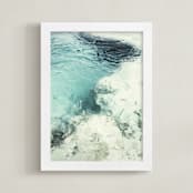 "Blue Monday" - Art Print in Tulum Gulf Aqua by Studio Singhi - Framed