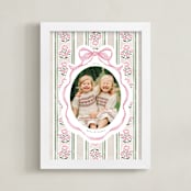 "Holiday Ribbon: Portrait Framed Photo" - Framed Photo in Peony by Jackie Crawford - Framed