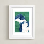 "Michigan in Paint" - Art Print in Michigan Blue by Denise Wong - Framed