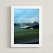 "Sunset Headlights" - Art Print in Sky Blue by cassie adams - Framed
