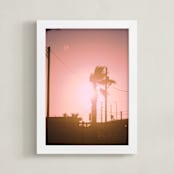 "Pink Palm" - Art Print in Dusty Pink by Erin Beutel - Framed