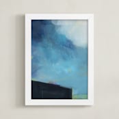 "Deep Dive" - Art Print in Dive Blue by AlisonJerry - Framed