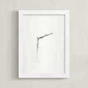 "Twig- Solitude 01" - Art Print in Light Grey by jinseikou - Framed