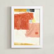 "Red Circle Composition" - Art Print in Rusted Garnet by KATE QUALE - Framed