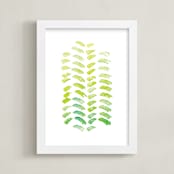 "Bok Choi Print No. 2" - Art Print in Spring Green by Susie Allen - Framed