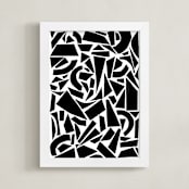 "Broken Glass" - Art Print in Black on White by Elliot Stokes - Framed