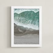 "The Shoreline" - Art Print in Sea Green by Melanie Sutherland - Framed