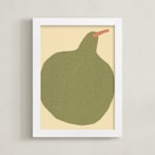 "Big Pear" - Art Print in Earthy Pear Green by Elliot Stokes - Framed