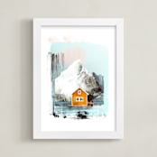 "Orange House" - Art Print in Tangerine Orange by Mallory Grace - Framed