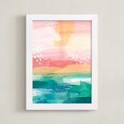 "New Day" - Art Print in Teal by Jess Phoenix - Framed