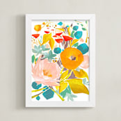 "Upward" - Art Print in Blue green by Jess Franks - Framed