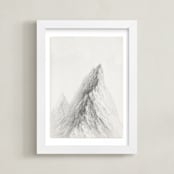 "Mt. Winterfell" - Art Print in Mountain Silver by jinseikou - Framed