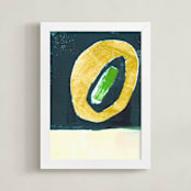 "Orange Circle" - Art Print in Apricot Orange by KATE QUALE - Framed