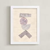 "Tipping Point" - Art Print in Muted Rose by Kara Kosaka - Framed