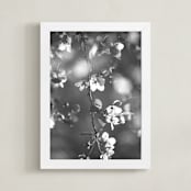 "Vintage Blossoms I" - Art Print in Sunlit Grey by Hettie Roberts - Framed