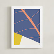 "Abstract Leaves" - Art Print in Twilight by Alicia Schultz - Framed