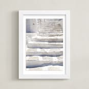 "White stairs" - Art Print in Greek white by Marimba Morris - Framed