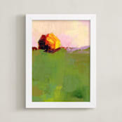 "Pasture" - Art Print in Grass Green by sue prue - Framed