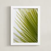 "Palm leaves 2" - Art Print in Citrus green by Eliane Lamb - Framed