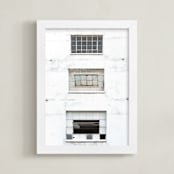 "Three Windows" - Art Print in distressed white by Kamala Nahas - Framed