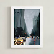 "taxi, taxi!" - Art Print in taxi cab yellow by Rachel Nelson - Framed