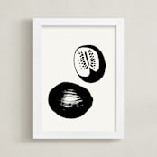 "Watermelons" - Art Print in Black on Off-white by Sonya Percival - Framed