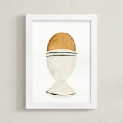 "The Humble Egg" - Art Print in porcelain gray by Monica Loos - Framed