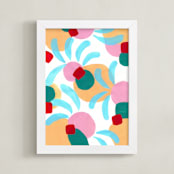 "Playground" - Art Print in pastel yellow by FERNANDA MARTINEZ - Framed