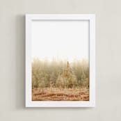 "Blushing Bog" - Art Print in Dry Autumn Auburn by Jennifer Squires - Framed