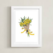 "South Carolina Jessamine Bouquet" - Art Print in Honey by Susan Moyal - Framed