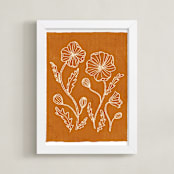 "Poppy Joy" - Art Print in Burnt Orange by Angel Walker - Framed