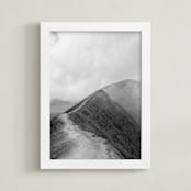 "Mighty Mount Bromo" - Art Print in Black & White by Marianne Brouwer - Framed