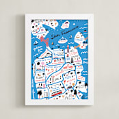 "I Love San Francisco" - Art Print in Sea Blue by Jordan Sondler - Framed