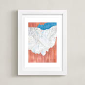 "Ohio in Paint" - Art Print in Ohio Blue by Denise Wong - Framed