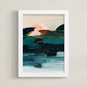 "Curaçao" - Art Print in Turquoise blue by Caryn Owen - Framed