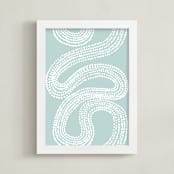 "River of Dots" - Art Print in light blue by Jorey Hurley - Framed