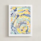 "Sun Drop" - Art Print in Golden Yellow by Holly Royval - Framed