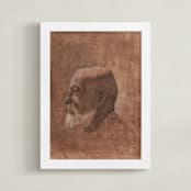 "Human One: Anton" - Art Print in Dark Coral by Colin Stuart - Framed