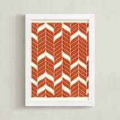 "Chevron Flow" - Art Print in Rust by Angel Walker - Framed