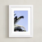 "Palm II" - Art Print in Sky Blue by Annie Montgomery - Framed